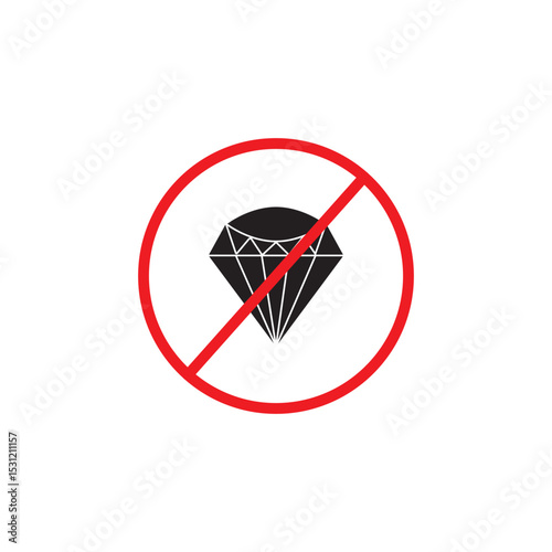 No diamond icon. The sign is not real. Forgery illustration. No gem. Vector icon.