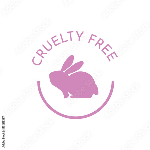 Cruelty Free Icon Vector Sign Pink