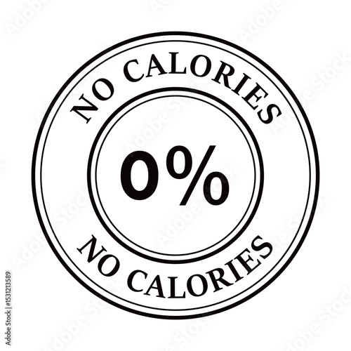 No Calories Icon Vector Stamp Sign Symbol