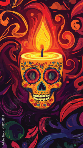 Day of the Death Illustration for social media post
