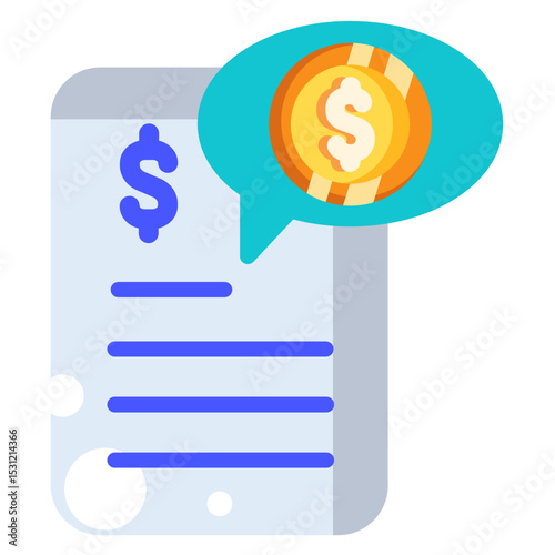  Made in uk a receipt featuring a dollar sign and gold coin vector icon flat style.