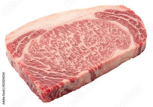 Isolated Fresh Raw Wagyu Beef Steak Marble Texture