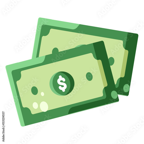 Made in the uk two cartoon dollar bills ready for your design vector icon flat style.