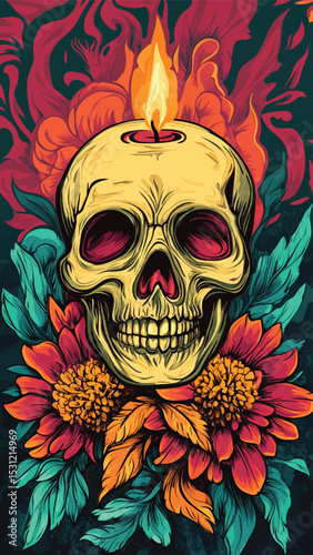 Day of the Death Illustration for social media post
