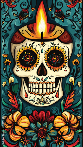 Day of the Death Illustration for social media post