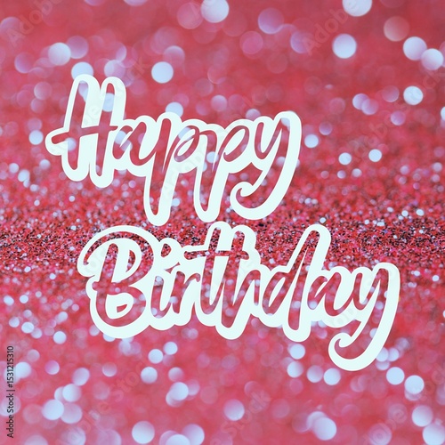 Happy Birthday Greetings on a Bokeh Background.	