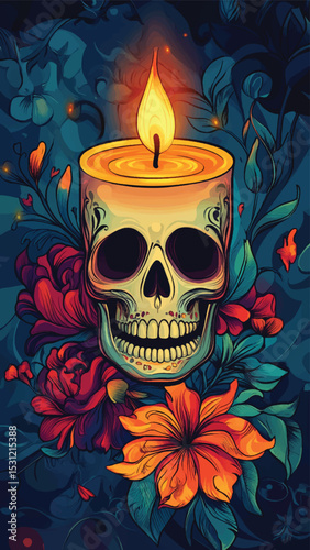 Day of the Death Illustration for social media post