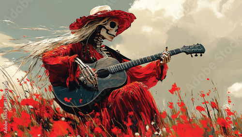 Day of the Death Illustration for social media post
