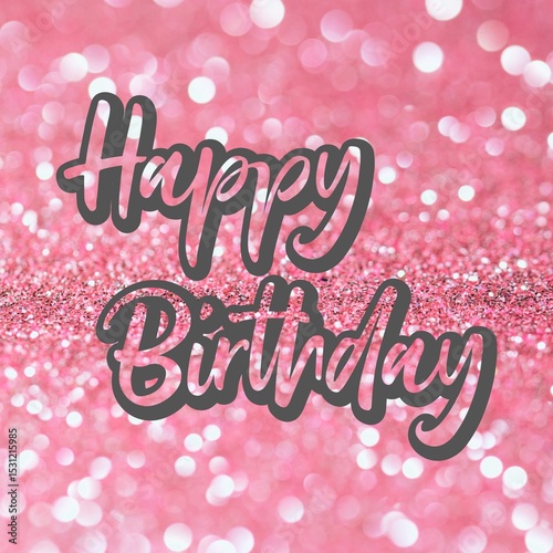 Happy Birthday Greetings on a Bokeh Background.