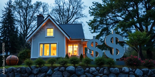 Home value growth, rising equity, dollar sign,   yield,   homes