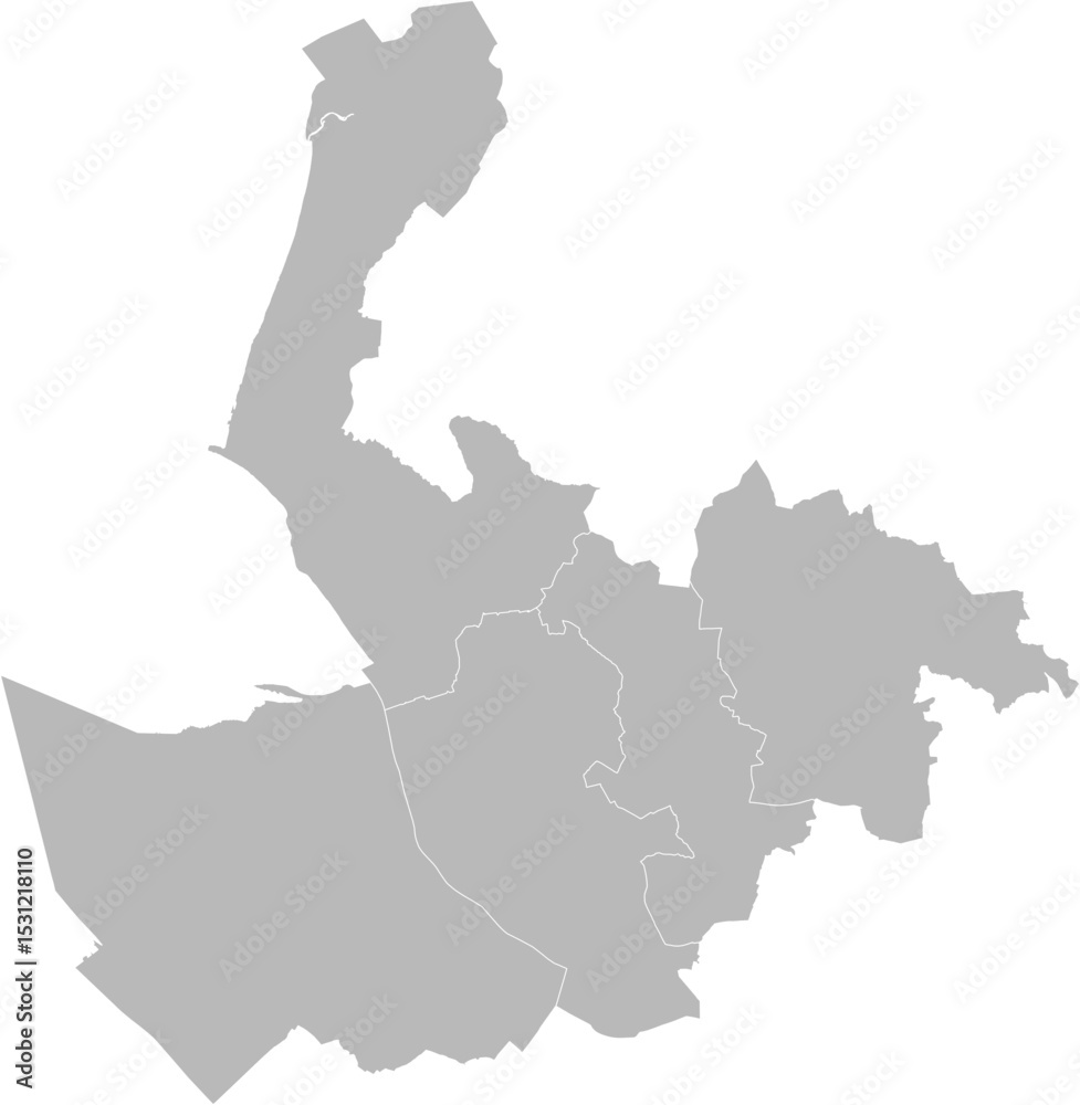 Fototapeta premium Merseyside, United Kingdom – administrative vector map with borough boundaries (Web Mercator projection, PPT-compatible & fully editable)