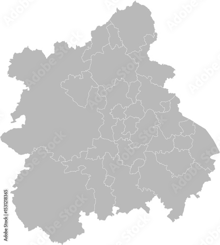 Tableau sur toile West Midlands, United Kingdom – administrative vector map with local authority d