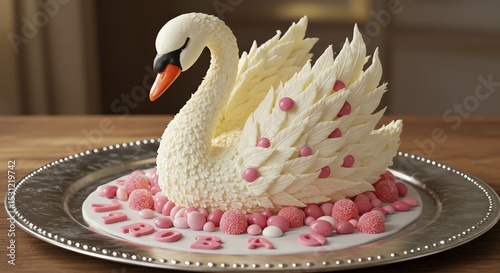Swan cake food art dessert