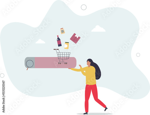 SEO, Search Engine Optimization, customer search online and buy from website, conversion rate concept. character life .