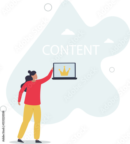 Content strategy for advertising and marketing, brand communication or social media idea, customer engagement concept. character life .