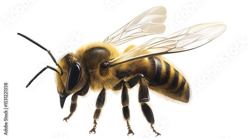 World Bee Day May 20, World Bee Day May 20, Wild American bumblebee - Bombast pensylvanicus - flying mid air with wings extended. Isolated on white background side profile view, Exquisite Honeybee