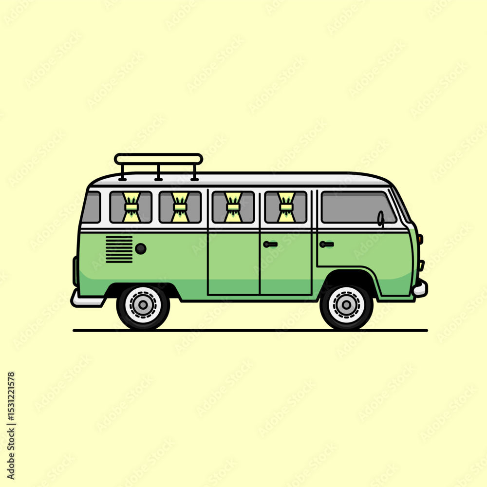 Konstfotografi vector Illustration flat design camping van