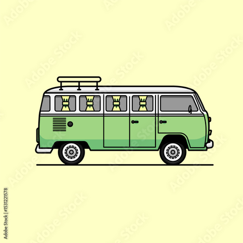 vector Illustration flat design camping van