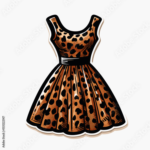  Leopard print sleeveless dress