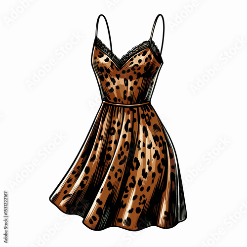  Leopard print sleeveless dress