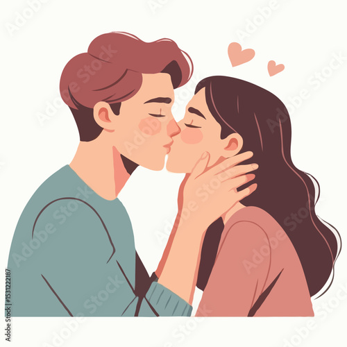 Couple kissing tenderly 