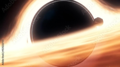Black Hole Rotating in Space Simulation With Orbiting Matter and Planets