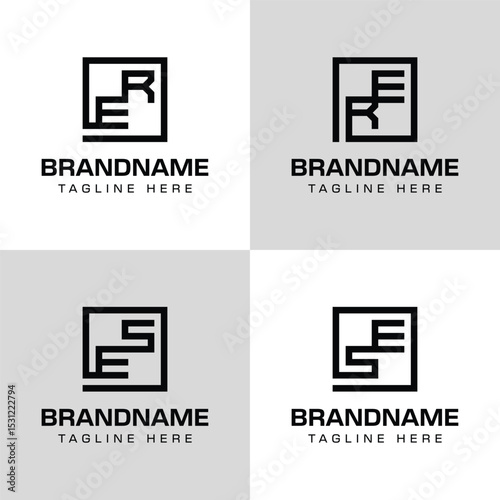 Letters ER RE ES SE Monogram Logo Set, for business with ER RE ES SE initials