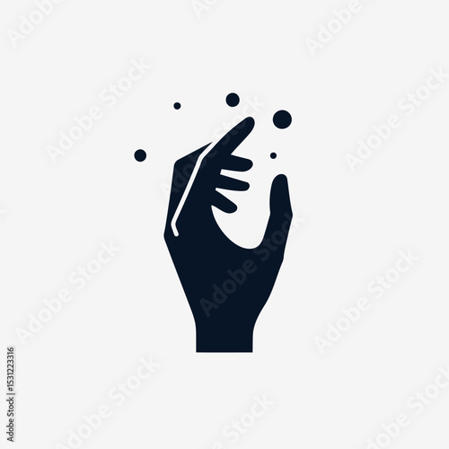 Mystical Hand Silhouette Vector Magic Stars Celestial Spiritual Icon Art