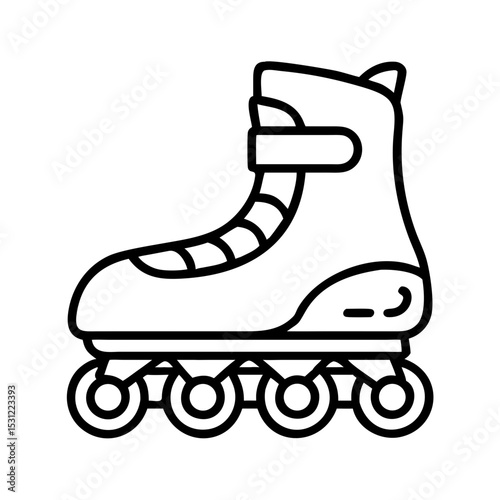 rollerblades line art vector illustration.Line art illustration of roller skates.A simple, black and white line art illustration of roller skates.