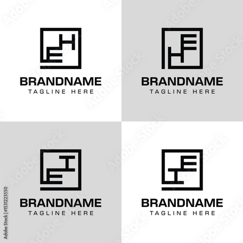 Letters EH HE EI IE Monogram Logo Set, for business with EH HE EI IE initials