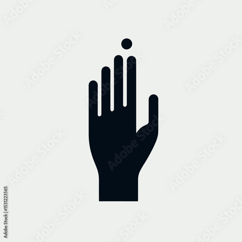 Hand Gesture Silhouette Vector Icon Open Palm Finger Pose Illustration