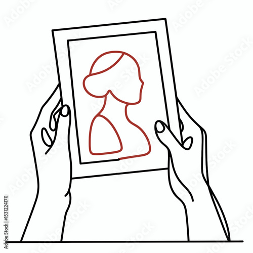 Hands holding photo frame