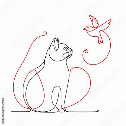 Cat watching birds 