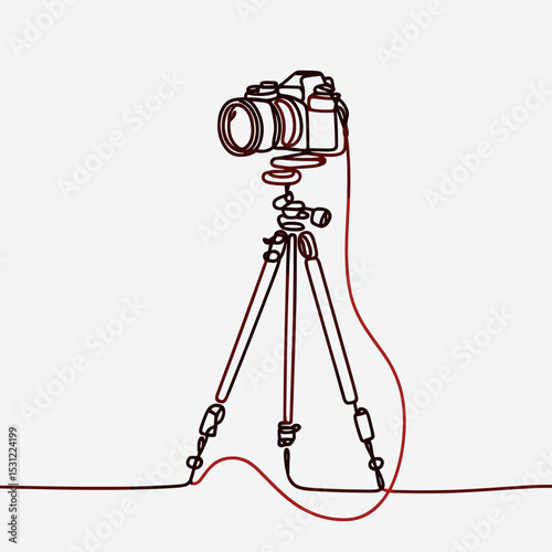 Camera on tripod
