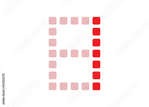 red digital number vector illustration on white background.