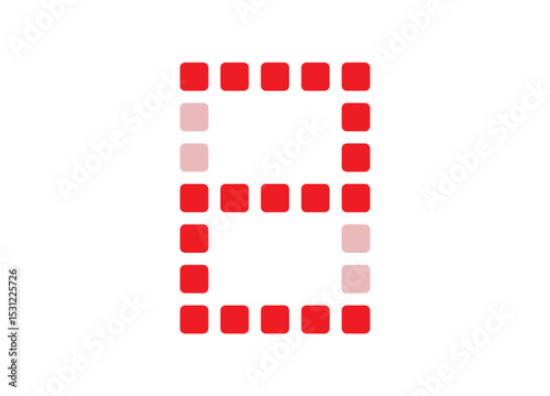 red digital number vector illustration on white background.
