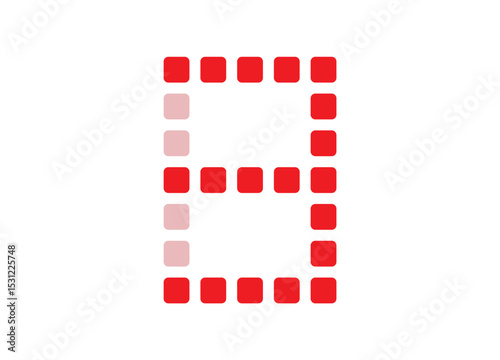 red digital number vector illustration on white background.