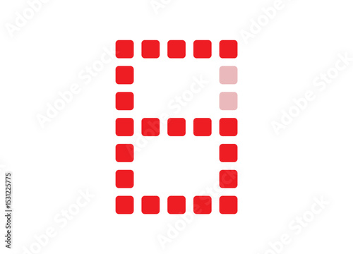 red digital number vector illustration on white background.