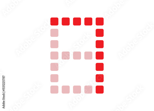 red digital number vector illustration on white background.