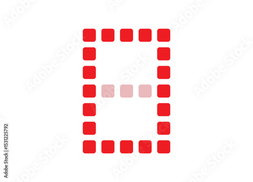 red digital number vector illustration on white background.