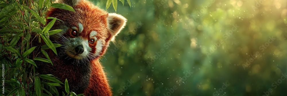 Fototapeta premium 4k Aerial shot of a red panda