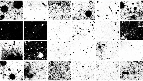 Wallpaper Mural Vector set of splash stains textures. Monochrome abstract vector grunge textures Torontodigital.ca