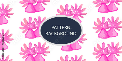 Beautifull Watercolor coral and reef variant type of underwater concept pattern background.Bright and stylish sea theme background