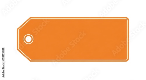 An isolated, orange rectangular tag with a hole, ready for labeling.
