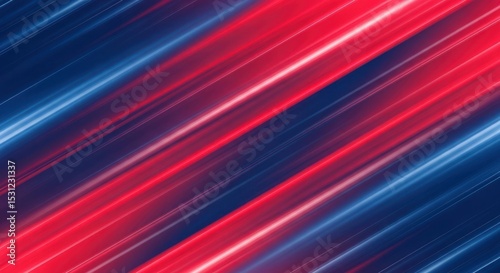 Dynamic diagonal streaks of vibrant red and blue light, creating an energetic and abstract visual effect.