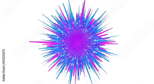 A vibrant, abstract explosion radiating outwards, showcasing dynamic energy and color.