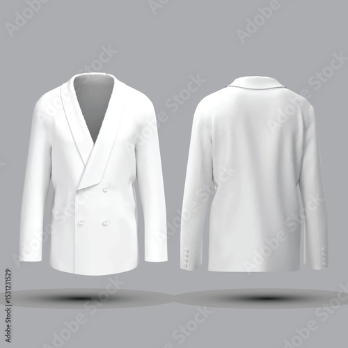 white coat mockup front and back