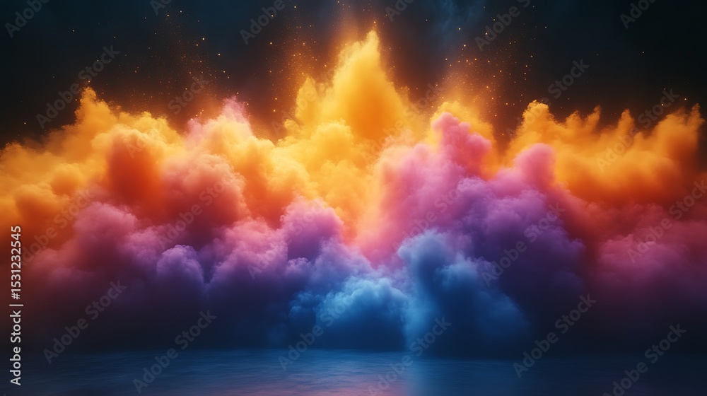 Fototapeta premium Colorful cloudscape over water