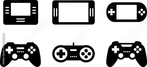 Game consoles and gamepads vector illustration set for gaming design and entertainment industry use editable stock vector illustration