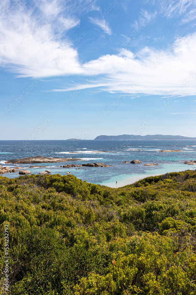 Fototapeta premium The Southern Ocean at Greens Pool on the edge of William Bay National Park in the Shire of Denmark, Great Southern region of Western Australia, WA, Australia.